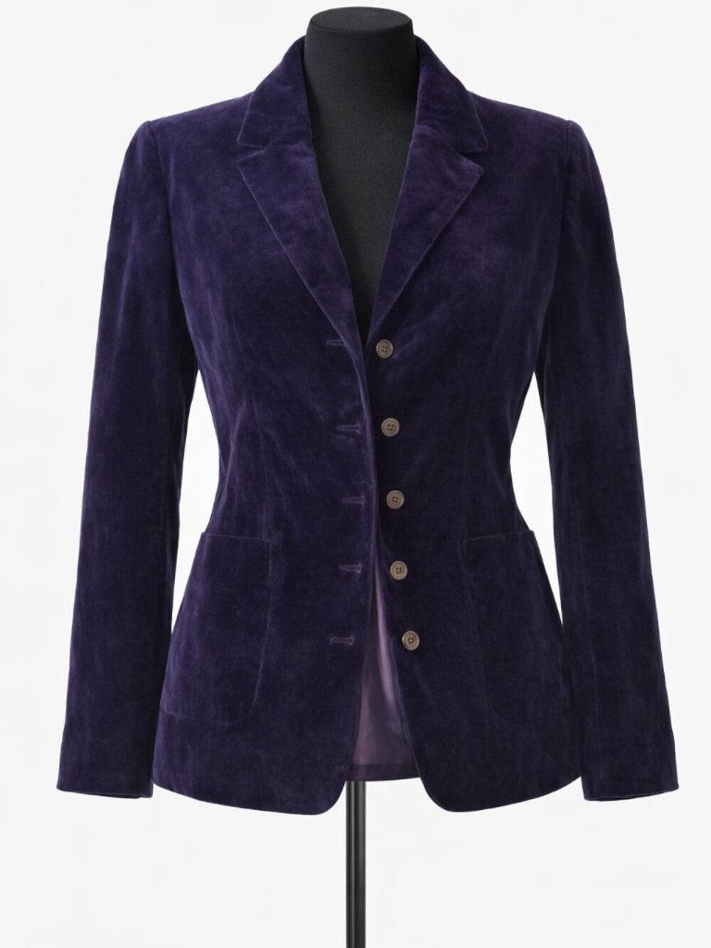 Preston & York Velvet Blazer Purple Cotton Blend Size 16